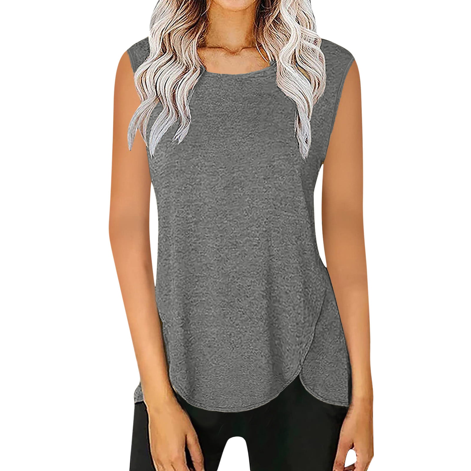 Women Casual T-Shirt 3D Animal Print Tank Tops O-Neck Sleeveless Shirt Loose Hem Tunic Shirt Summer Basic Vest Tops 
