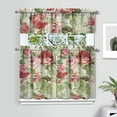 thumbnail image 2 of Kitchen Curtains and Valance Set 36 Inch Tier Pioneer Colorful Floral 3 Pieces Set Dining Room Small Curtain Drapes Cafe Curtains Valance for Home Decor Rod Pocket, 2 of 6