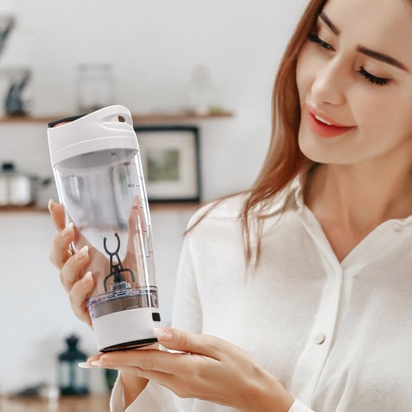 Summer Savings Kcavykas Electric Shaker Bottle, 500ml Bottle Blend-er, Sha-ke Bottle, Portable Automatic Rotation Cup, Protein Mix Bottle