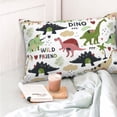 thumbnail image 4 of Yiaed Cute Dinosaurs Print Brushed Microfiber Envelope Pillowcases, Standard,Envelope Closure Pillow Cases(No pillow core)-16"x24", 4 of 6
