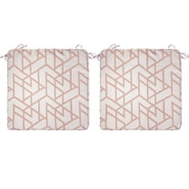FBTS Prime 18x18 inch All-Weather Pink Geometirc Outdoor Seat Pads, Pack of 2