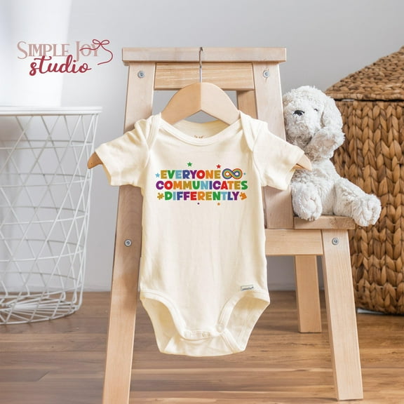 Everyone Communicates Differently Onesie, Autism Acceptance Baby Bodysuit, Inclusivity Baby Clothes, Special Gift For Baby, Cool Baby Clothing, Cute Natural Baby Onesie, BABY BODYSUIT LAT 4424