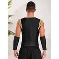 thumbnail image 4 of RUNQHUI Men's Medieval Pirate Vest Lace Up Medieval Renaissance Gothic Shirt with Sleeves Black L, 4 of 6