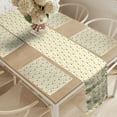 thumbnail image 2 of Ambesonne Tribal Table Runner & Placemats, Hipster Geometric, Placemat 4 pcs + Runner 14"x72", Mint Green Orange Cream, 2 of 2