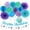 Blue Purple Teal, variant on Red-White Blue Memorial-Day Patriotic Decorations - 21pcs 4th Fourth of July Americana Banner Garland,Independence Party Decor Paper Streamers Lanterns,Flower Tissue Pom Poms Fan Supplies
