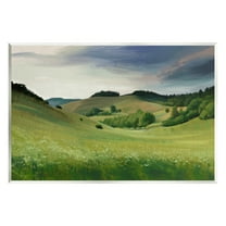 Stupell Industries Rolling Country Hills Green Rural Meadow Fields Painting Unframed Art Print Wall Art, Design by Ziwei Li