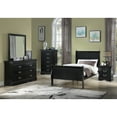 thumbnail image 4 of Newboti Furniture 1pc Black Finish Five Drawers Louis Philip Chest Solid Wood Contemporary Sleek Ample Storage 02486, 4 of 5