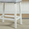 thumbnail image 2 of Roundhill Furniture CoCo Counter Height Saddle Seat Stools, White-Washed Finish, Gray, Set of 2, 2 of 5