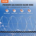 thumbnail image 2 of Alambres de afeitar para vallas VEVOR Razor Wires, 147 pies, galvanizados, 3 rollos, 2 of 6