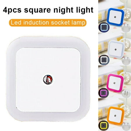 

Square Night Light Led Intelligent Light Control Sensor Energy-Saving Bedside Socket Lamp for