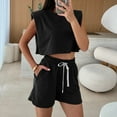 thumbnail image 2 of Nmmued Two Piece Short Set for Women, Workout Sets for Women, Tank and Shorts Set Women, Athleisure Sets Women, Summer Sets for Women, Black L, 2 of 4