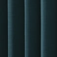 thumbnail image 3 of TWOPAGES Pinch Pleat Drape Cotton Blend Light Filtering Curtain for Bedroom, 1 Panel, 52"x108", Navy, 3 of 5