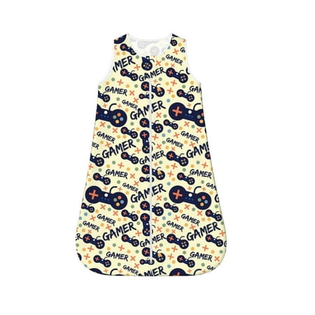 

Fotbe Game Controller Pattern Sleep Sack - Baby Wearable Blanket with Zipper Extra Soft Cotton Sleeveless Sleeping Bag for Infants-Medium