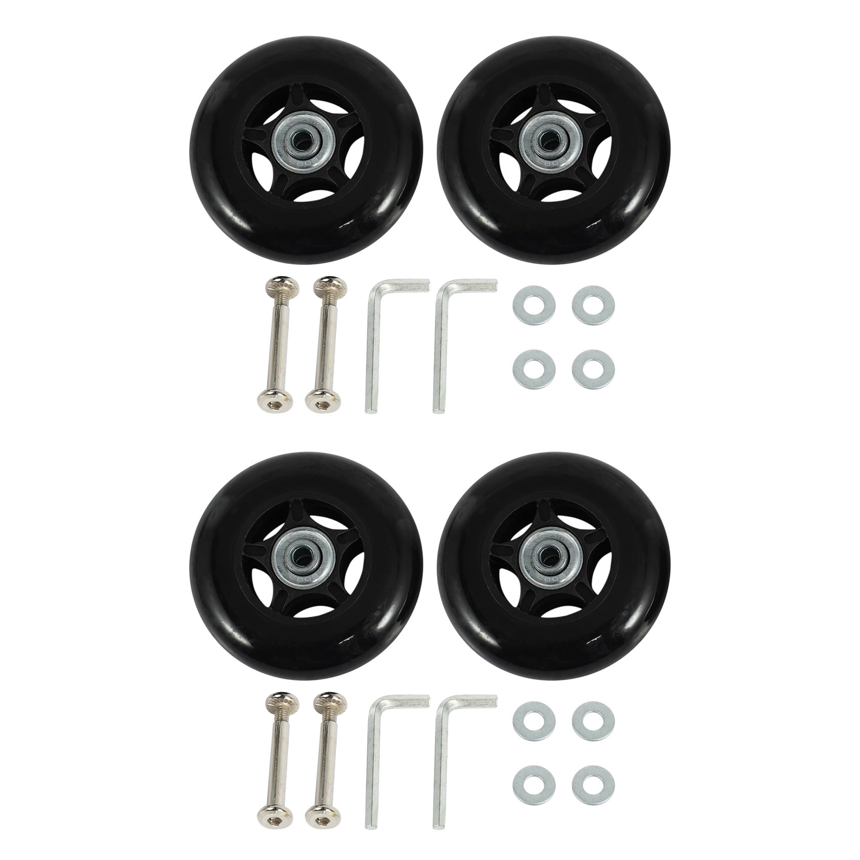 SUMNACON Set Of 4 50 X 18 Mm Suitcase Wheels With Black Metal And