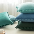 thumbnail image 2 of Xiao Hua  Square Throw Pillow Cover with  Velvet Soft Solid Decorative Cushion Cover for Couch Bedroom Car, 1 Piece (Dark Green, 18"x18"), 2 of 5