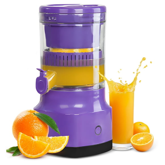 Graflsoa USB Rechargeable Electric Orange Juicer, 45W High Efficiency, 140ml Capacity, 99% Juice Yield, Portable Cordless Blender with Built-in Battery, Purple, ABS+PC Material, 18000 RPM Speed,