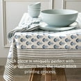 thumbnail image 3 of over&back Hand-Screened Tablecloth - Dining Table Cover - Each Tablecloth is Unique - 100% Cotton - Machine Washable - Kitchen and Home Decor - Blue Flower - 70x90, 3 of 12