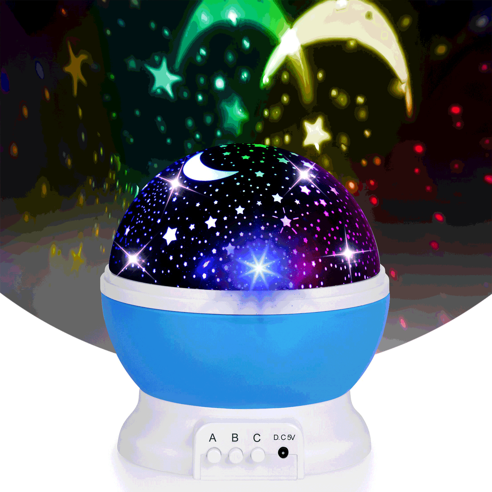 Kids Night Light Projector Led 360° Rotating Star Starry Lamp for Christmas GIFT 