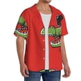 thumbnail image 2 of Wukai Cool Crocodile With Sunglasses Men's Casual Short-Sleeve Button Down Shirt,Cuban Shirts for Men,Mens Short Sleeve Dress Shirts-Small, 2 of 5