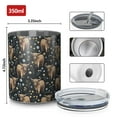 thumbnail image 4 of 12oz Coffee Tumblers Black Highland Cow Flower Pattern Stainless Steel Vacuum Insulated Travel Tumbler Coffee Cups Mug with Lid and Straw with Cleaning Brush for Cold & Hot Drinks, 4 of 5