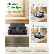 Sakugi Dish Drying Rack, Compact Dish Racks for Kitchen Counter, 15''L x 12''W x 5''H , Black