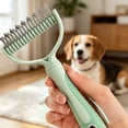 thumbnail image 5 of Blue Extra Wide Double Sided Pet Grooming Brush for Dogs & Cats, Dematting Comb & Undercoat Rake Effective Deshedding Tool Removes Loose Fur Tangles, 5 of 9