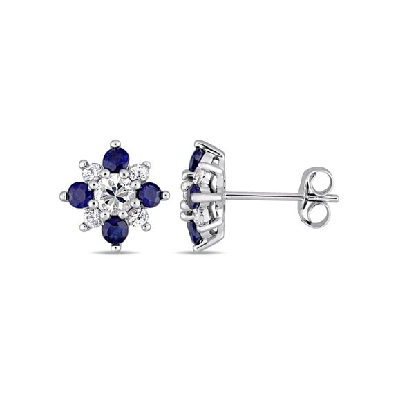 Everly Women's Sapphire 14k White Gold Earrings