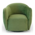 thumbnail image 3 of Cassilda Mid-Century Modern Velvet Upholstered Swivel Chair in Green, 3 of 6