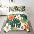 thumbnail image 2 of Castle Fairy Floral Butterflies Bedding Comforter Set 7pcs for Boys Girls,Tropical Tree Leaves Queen Bedding Sets Super Cozy,Botanical Plants Queen Sheet Sets,Breathable Home Decor,Reversible, 2 of 8