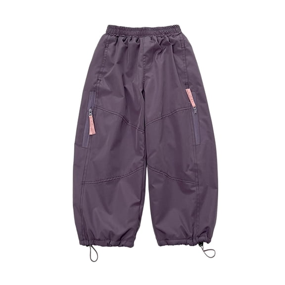 Winter Lined Cargo Pants for Young Explorers, Windproof Hiking Trousers with Thick Warm Insulation, Casual Loose Fit Joggers for Cold Weather Activities
