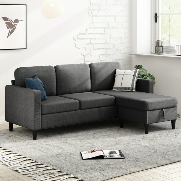 MUZZ Sectional Sofa with Movable Ottoman, Free Combination Sectional