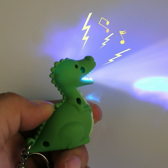 harmtty Creative LED Light Sound Cute Dinosaur Keychain Pendant Decor Key Ring Ornament,Green