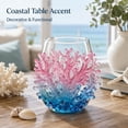 thumbnail image 4 of Coral Stemless Wine Glass, Blue Pink Coral Sculpted Tumbler, Coastal Home Bar Accessory, for Cocktail Party Nautical Decor Gift, 4 of 6