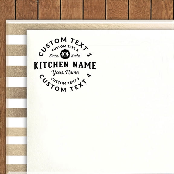 Printtoo Round Custom Text Business Rubber Stamp Self Inking Baker's Kitchen Personalized Stamper