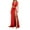 Red, variant on Maxi Dresses for Women Cut Out High Slit V Neck Sleeveless Prom Dress with Ruffle for Party Date Night Evening Gala Dress