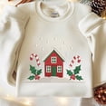thumbnail image 2 of Christmas House Embroidery Design, Holiday Candy Cane Embroidery File, Winter Cottage Machine Embroidery Pattern, Xmas Sweatshirt Stitch, 2 of 5
