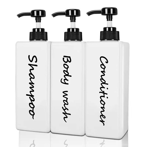 Set de 3 dispensadores de champú y acondicionador de 800 ml DIDROOM