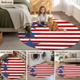 thumbnail image 5 of 4th of July Round Area Rug 8Ft Washable Large Circle Rugs for Living Room Dorm, Independence Day Red Blue Stars Striped Non-Slip Carpet Floor Mats Indoor Outdoor Carpet Runner Aesthetic Home Decor, 5 of 8