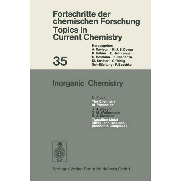 Topics in Current Chemistry Inorganic Chemistry, Book 35, (Paperback)