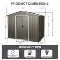 thumbnail image 3 of 8x6 FT Outdoor Metal Storage Shed with Reinforced Metal Foundation, Durable Iron Construction for Long-Lasting Use, 3 of 9