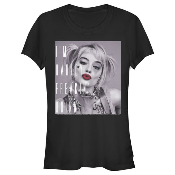 Junior's Birds of Prey I'm Harley Freakin' Quinn  Graphic Tee Black 2X Large