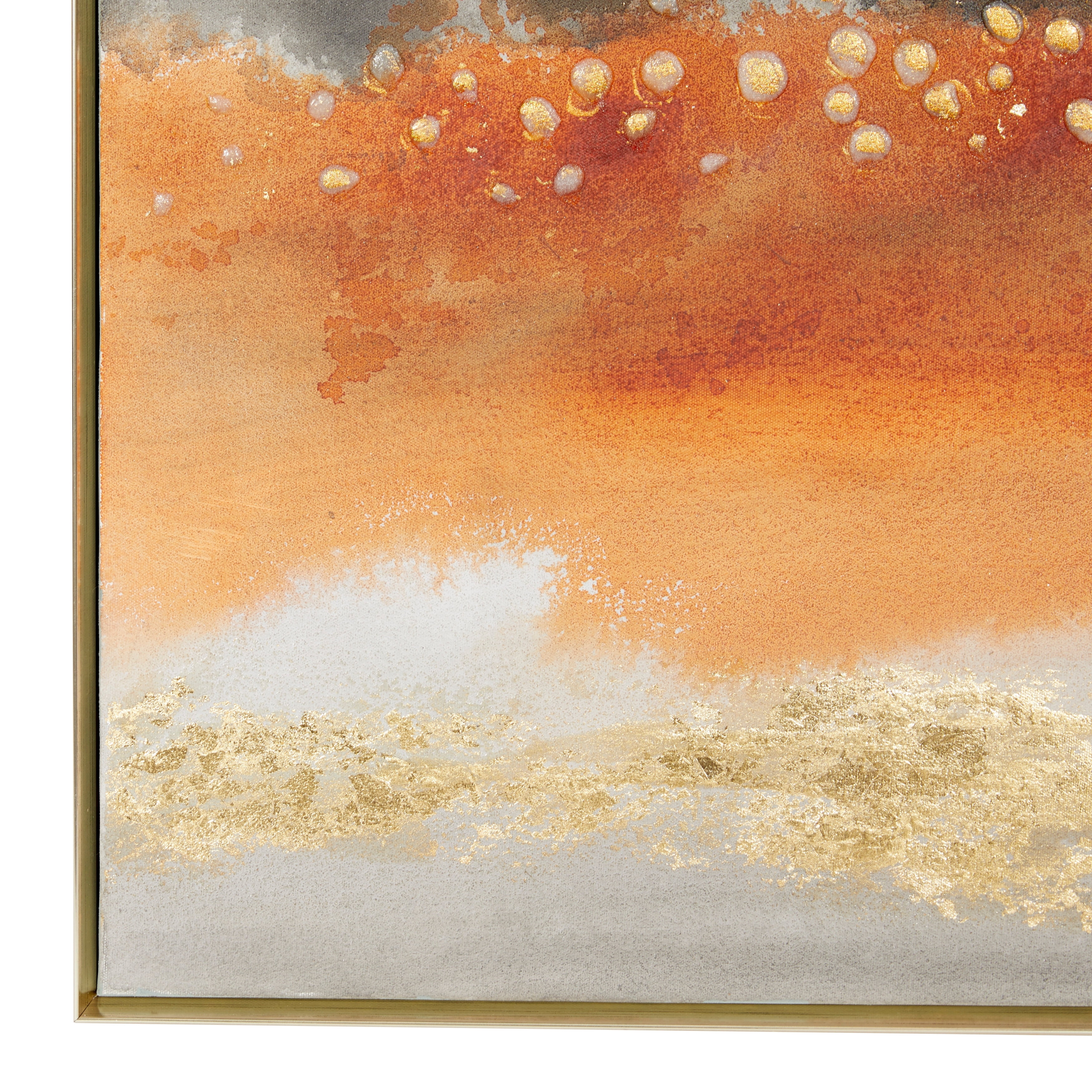 32" x 47" Abstract Framed Wall Art with Gold Frame, by DecMode
