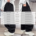 thumbnail image 4 of GXWEA Boys Jeans Boys Black Multi Cargo Pocket Wide Leg Denim Pants Embroidery Loose Street Jeans Spring Daily Wear（Black,7-8 Years）, 4 of 9