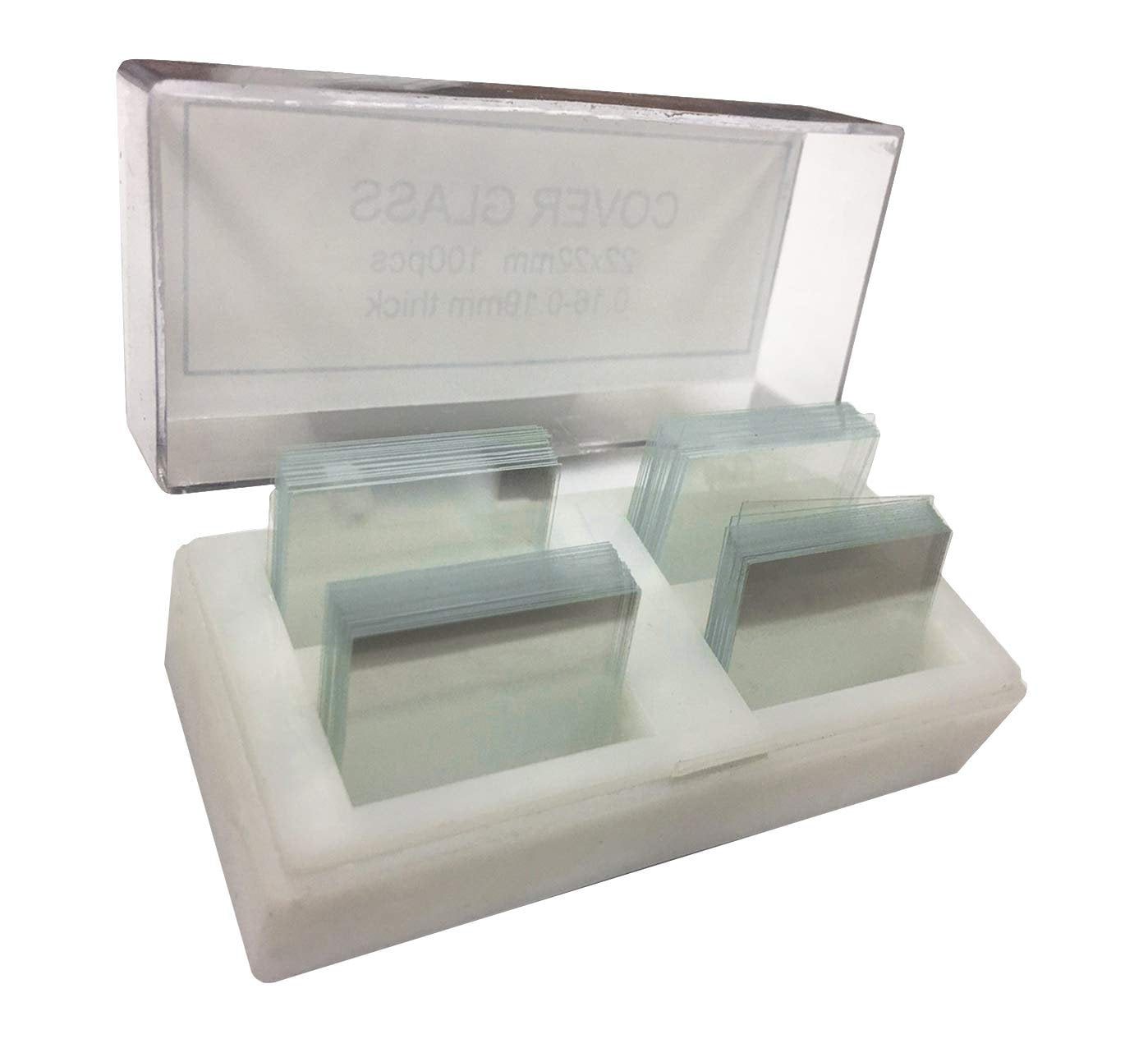 Microscope Cover Glasses 22 x 22. Pack of 10 Plain Transparent Cover