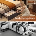 thumbnail image 6 of Bolvdo Rustic Full Size Medium Density Fiberboard Platform Bookcase Bed with 4 Drawers, Grey, 6 of 7