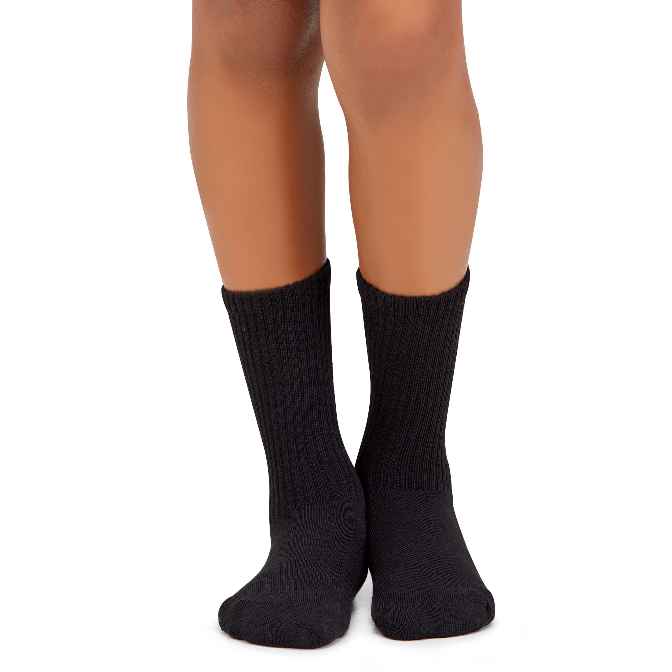 Fruit of the Loom All Day Comfort Girls Crew Socks, Sizes 6-10, 10-Pack