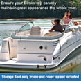 thumbnail image 2 of Unique Bargains Square Frame Bimini Top Storage Boot Cover with 2 Fixed Straps Boat Bimini Storage Bag Sun Resist Universal for 3 Bow 4 Bow 1 Set Charcoal Gray 97 in, 2 of 7