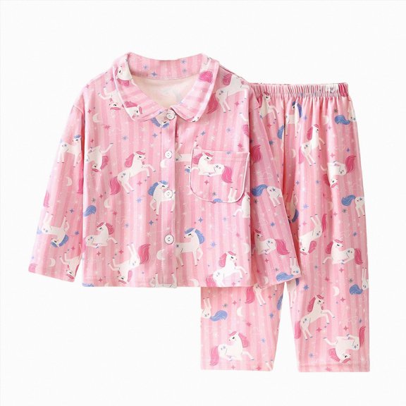 Paguaki Kid Pajamas Girls Pajamas Set Long Sleeve PJs Pajamas