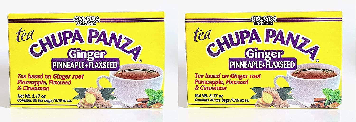 Tea CHUPA Panza, Tea Based ONGINGER Root, PINNEAPPLE, Flaxseed & Cinnamon (30 Tea Bags/0.10 oz