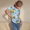 thumbnail image 3 of Fotbe Building Truck Body de Mujer con Cuello Redondo y Mangas Cortas, Sin Mangas Ajustado, Suave, Cómodo y Básico-Small, 3 of 7